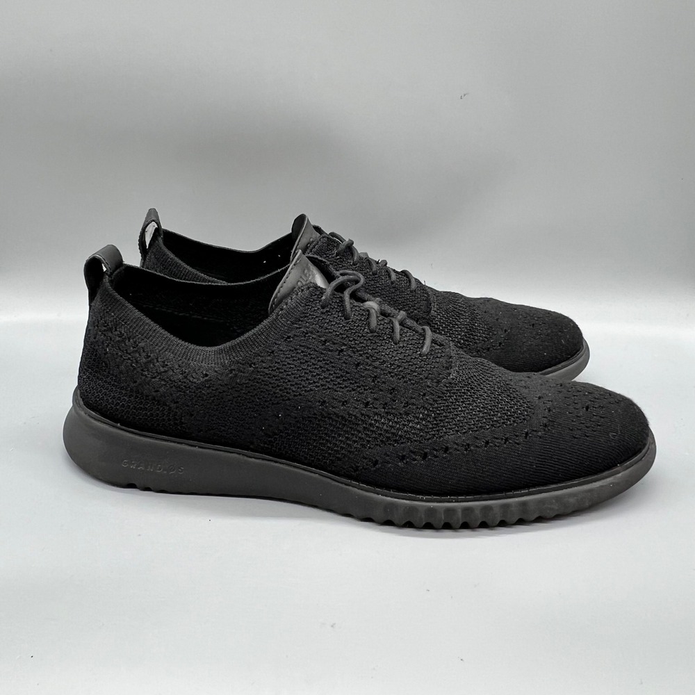 Cole Haan Shoes Mens 12 Black Knit 2.Zerogrand Stitchlite Oxford Wingtip Sneaker